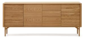 Nízká komoda v dekoru dubu v přírodní barvě 200x86 cm Lenon – Kave Home