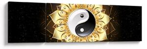 Obraz - Zlatý Yin-Yang (170x50 cm)