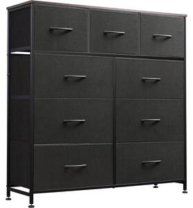 Komoda s 9 zásuvkami CAB-9BC, 29,8 x 94,6 x 102,6 cm, erná