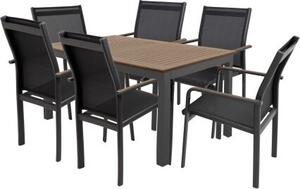 DOPPLER Sedací souprava EXPERTWOOD Plus, 6+1, hliníková, antracit