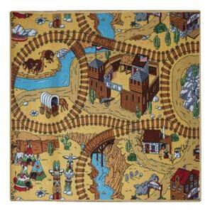 AladinWorld Expres, Dětský kusový koberec Western čtverec, 200x200, vícebarevná, dětský pokoj