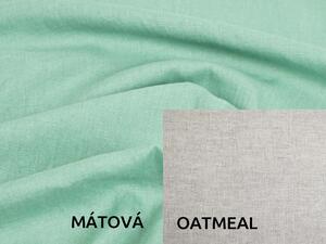 Snový svět Lněná deka s prošitím Barva: mátová, Barva 2: oatmeal