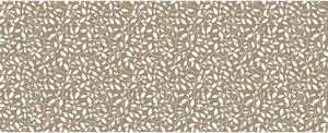 Ubrus teflonový hnědý, vzor béžové lístky Rozměry: 40x80, Tvar: Obdélník