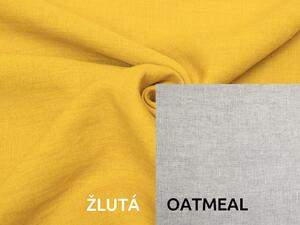 Snový svět Lněná deka s prošitím Barva: žlutá, Barva 2: oatmeal