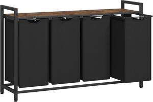 Koš na prádlo s poličkou VASAGLE BLH401B01 - 4x 40 litrů, 72x116x33 cm - extra velký | černá