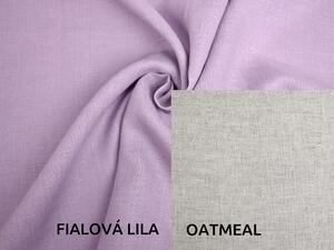 Snový svět Lněná deka s prošitím Barva: fialová lila, Barva 2: oatmeal