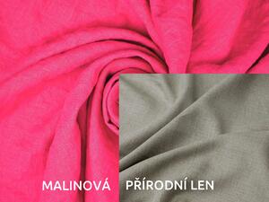 Snový svět Lněná deka s prošitím Barva: malinová, Barva 2: přírodní len