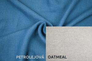 Snový svět Lněná deka s prošitím Barva: petrolejová, Barva 2: oatmeal