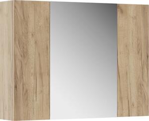 Koupelnová zrcadlová skříňka Vicco Leopold Zlatý mocný dub 80 x 59.2 cm s policemi, Model 56218
