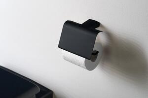Černý mosazný držák na toaletní papír Sapho Zen
