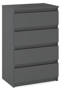 STIV Möbel | Komoda se 4 zásuvkami | edá Matná | 60 cm | moderní & bezúchytková | lonice & obývací pokoj