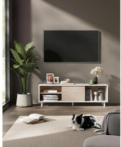 VASAGLE Televizní stolek moderní 140 x 45 x 39 cm bílý béžový