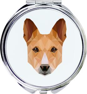 Zrcadlo značky Art-Dog s obrázkem basenji nebo kongského teriéra a geometrickým vzorem
