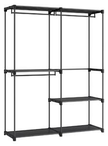 SONGMICS Otevřená šatní skříň 138 x 182 x 43 cm černá