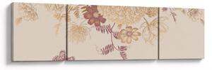 Obraz - Vintage květy a motýli (170x50 cm)