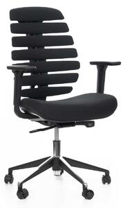 Kancelářská židle FISH BONES černý plast, černá 26-60, 3D područky