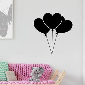 Živá Zeď Samolepka Srdíčkové balonky Barva: černá