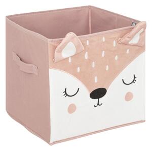 Úložný box Deer, 29x29x29 cm, bílá/růžová