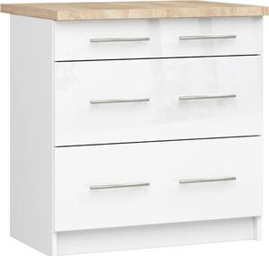 AKORD Furniture Factory KS0POLIBIABIAPOL3S015, Bílá, 16 mm, 3 zásuvka/zásuvek, 460 mm, 800 mm, 850 mm