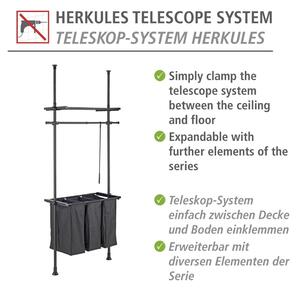 Černý kovový teleskopický stojan na oblečení Herkules – Wenko