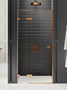 New Trendy Avexa Copper Brushed sprchové dveře 110 cm sklopné měděná kartáčovaný/průhledné sklo EXK-3537