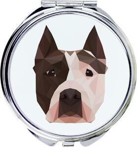 Americký stafordšírský teriér, Amstaff - Zrcadlo značky Art-Dog s fotografií a geometrickým vzorem