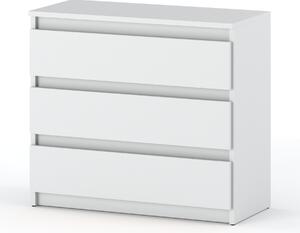 STIV Möbel | Komoda Bílý Mat 80x33,5x71,5 cm | 3 zásuvky | Moderní bílý nábytek | Úloné eení