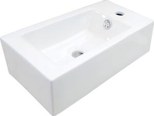 Deante Square umyvadlo 50.5x25.5 cm obdélníkový klasický-na pult bílá lesk CGS_6U2R