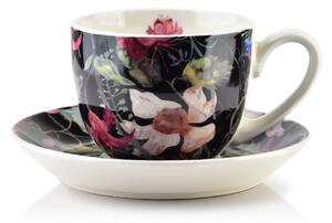 Porcelánový šálek s podšálkem Harper Flowers 250 ml