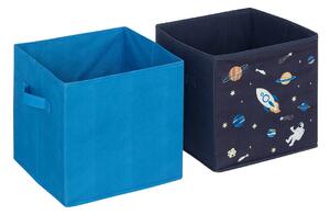Úložný box Rocket, sada 2ks, 29x29x29 cm, modrá