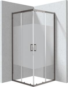 Deante Funkia Evo sprchový kout 80x80 cm čtvercový grafitová matný/vzorované sklo KYCDE88P