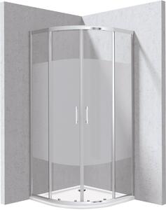 Deante Funkia Evo sprchový kout s vaničkou 90x90 cm půlkulatá chrom lesk/vzorované sklo KYPP0E99P