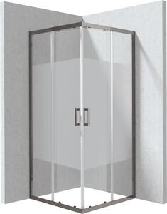 Deante Funkia Evo sprchový kout 90x90 cm čtvercový grafitová matný/vzorované sklo KYC_DE99P
