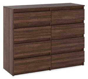 STIV Möbel | Komoda s 8 zásuvkami | Dub Wenge | 120 cm | moderní & bez úchyt | Lonice & Obývací pokoj