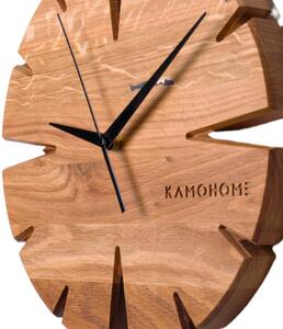 Kamohome Dřevěné nástěnné hodiny APUS Průměr hodin: 30 cm, Materiál: Dub