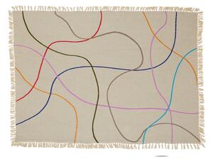 Béžová bavlněná deka 200x140 cm Outline - Hübsch