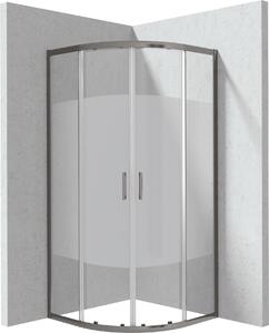 Deante Funkia Evo sprchový kout 80x80 cm půlkulatá grafitová matný/vzorované sklo KYPDE88P