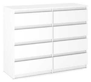 STIV Möbel | Komoda s 8 zásuvkami | Bílý Mat | 120 cm | moderní & bezúchytková | Lonice & Obývák