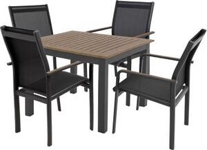 DOPPLER Sedací souprava EXPERTWOOD Plus, 4+1, hliníková, antracit
