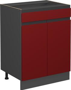 Spodní skříňka kuchyňské linky Vicco R-Line Červená 60 cm Tvar J, se zásuvkou, bez pracovní desky, Model 39718