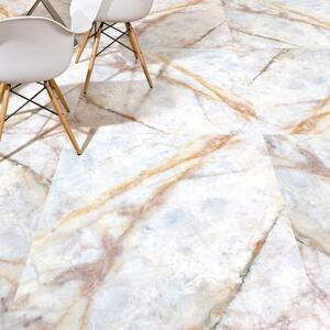 Samolepka na podlahu Ambiance Authentic White Marble, 40 x 40 cm