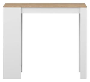 Bílý barový stůl s deskou v dekoru dubu 115x50 cm Aravis - TemaHome