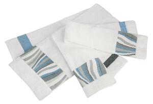Feiler WAVE BLUE BORDER ručník 50 x 100 cm white - light blue