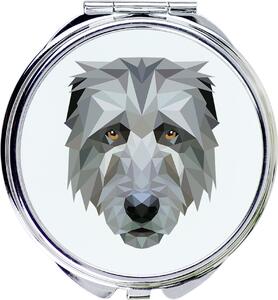 Irský vlkodav, zrcadlo značky Art-Dog s fotografií irského vlkodava a geometrickým vzorem