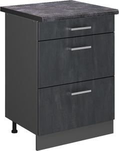 Spodní skříňka kuchyňské linky Vicco R-Line Černý beton 60 cm PD Antracit, Model 47598
