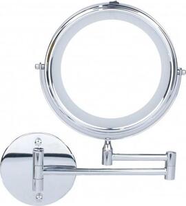 Zrcátko na make-up - Zrcátko na holení - s LED diodou - 20 cm - Chromové