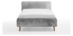 Šedá čalouněná dvoulůžková postel s úložným prostorem s roštem 140x200 cm Mattis - Meise Möbel