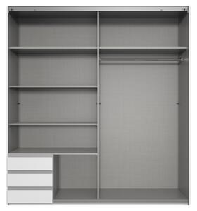 Šatní skříň ERICA šedá/bílá, šířka 179 cm