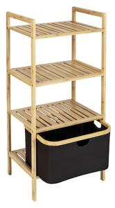 Černý/přírodní bambusový koupelnový regál 44x93,5 cm Ecori – Wenko