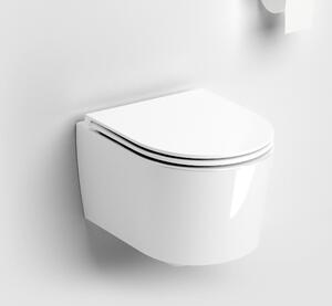 Clou InBe wc mísa se sedátkem s pomalým sklápěním závěsná bez splachovacího kruhu bílá lesk IB/04.01140